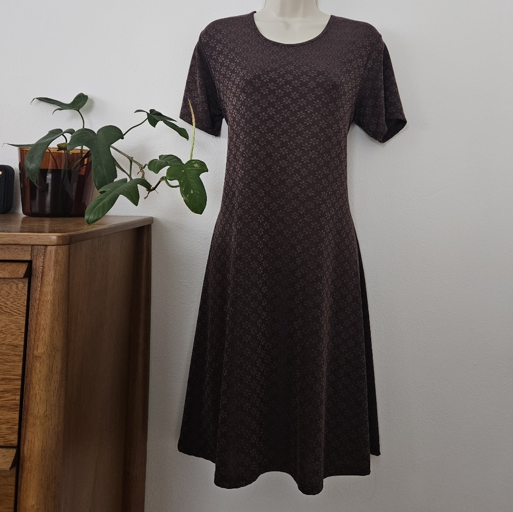 vtg daisy 90s y2k slinky brown grunge indie boho festival babydoll midi dress